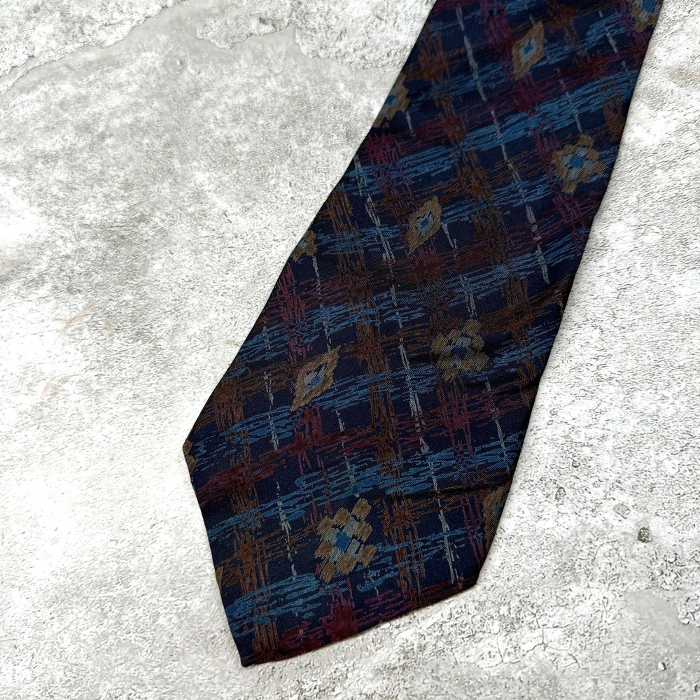 Liberty Of London Silk Tie Mens One Size Blue Geometric Made In‎ USA Necktie